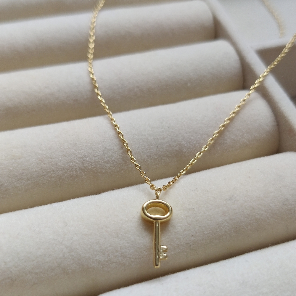 14K Gold Filled Key Necklace with 18" Chain